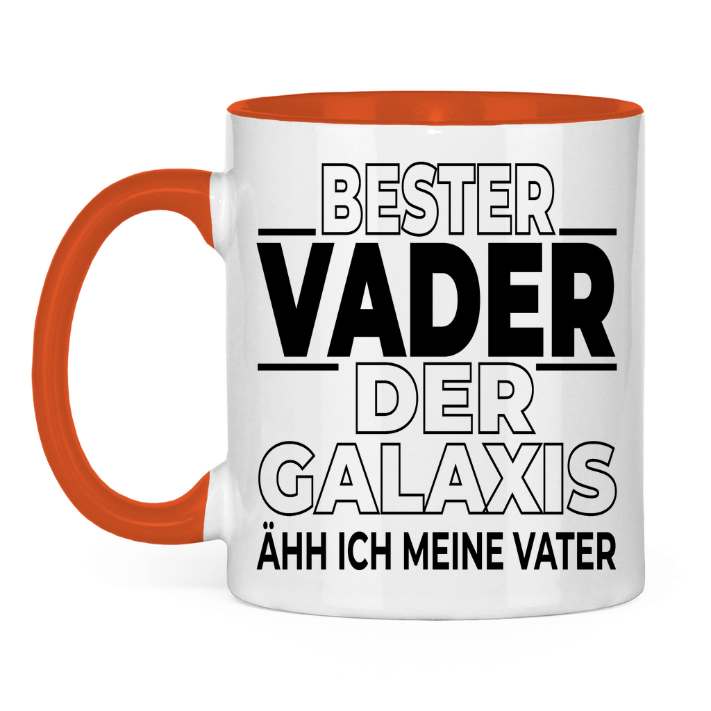 Bester Vader der Galaxis ähh ich meine Vater - Tasse zweifarbig Orange