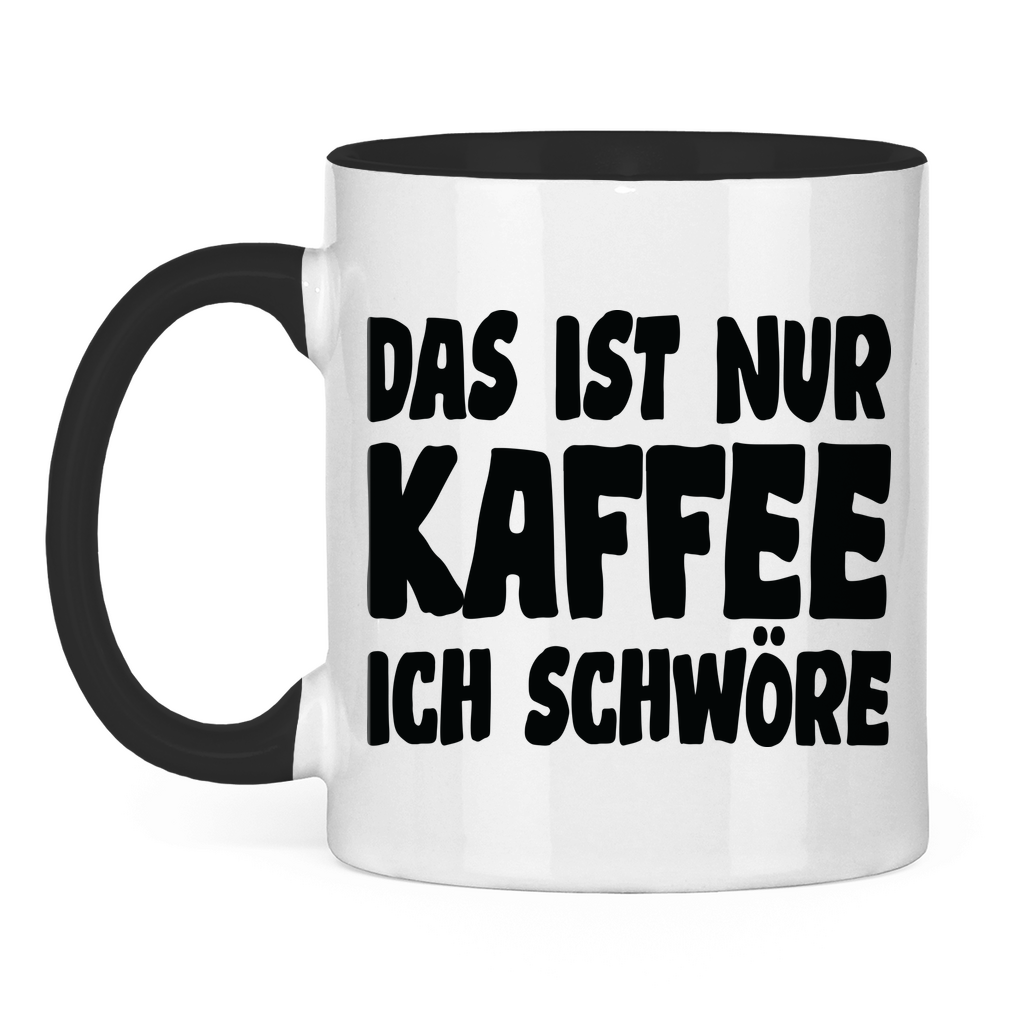 Das ist nur Kaffee ich schwöre - Tasse zweifarbig Black
