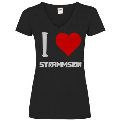 I love Strammsein - V-Neck Damenshirt Black