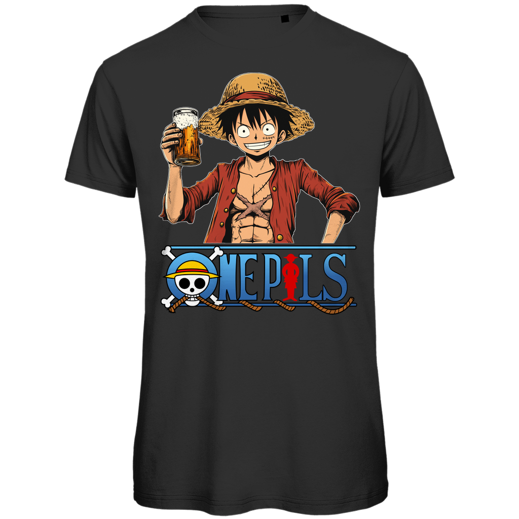 One Pils - One Piece Ruffy - Herren Premium Bio T-Shirt Black