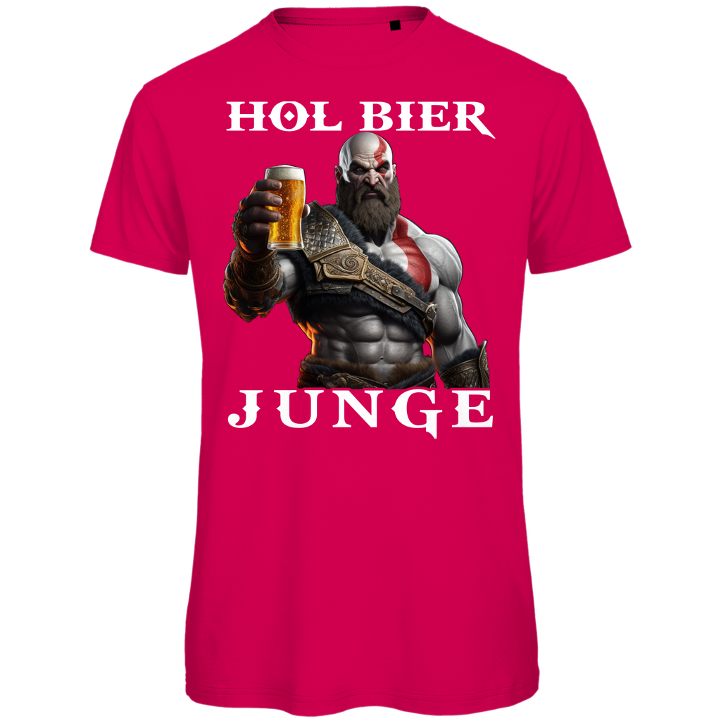 Kratos God of War hol Bier Junge - Herren Premium Bio T-Shirt Fuchsia