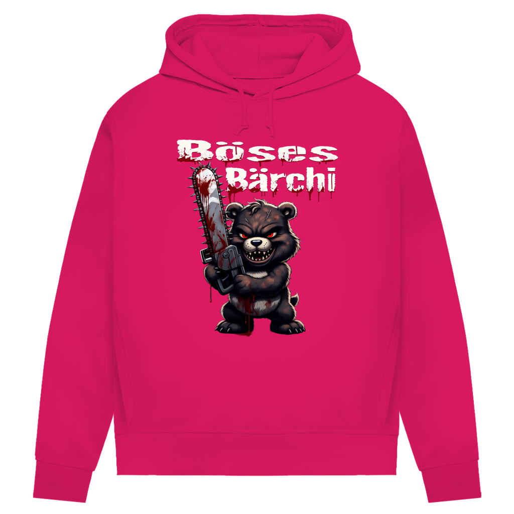 Böses Bärchi Kettensäge Damen Premium Bio Hoodie Magenta Pink