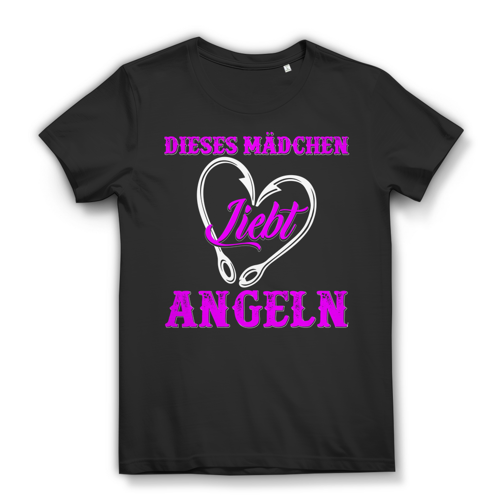 Dieses Mädchen liebt Angeln – Damen Angler T-Shirt – Geschenk für Anglerinnen Black