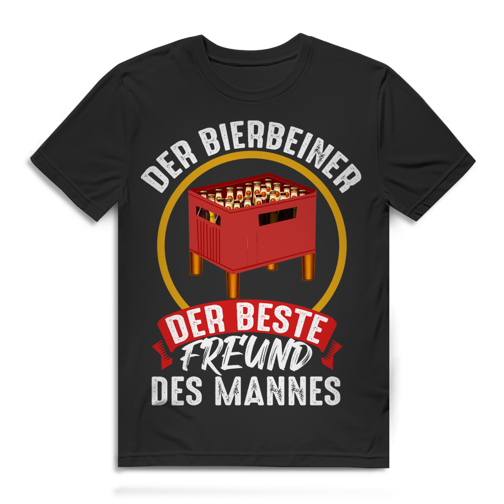 Cooles Herren Trinkshirt Der Bierbeiner ist bester Freund des Mannes Bio T-Shirt Black
