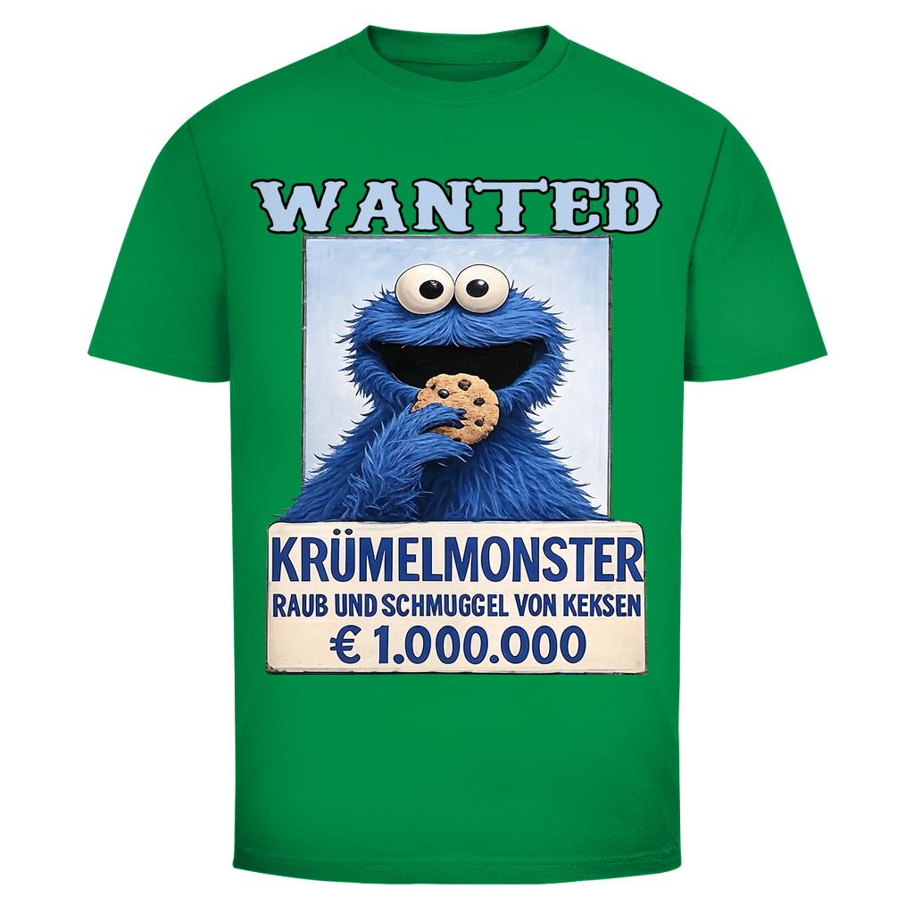 Wanted Krümelmonster Raub und Schmuggel von Keksen - Herren T-Shirt Kelly Green