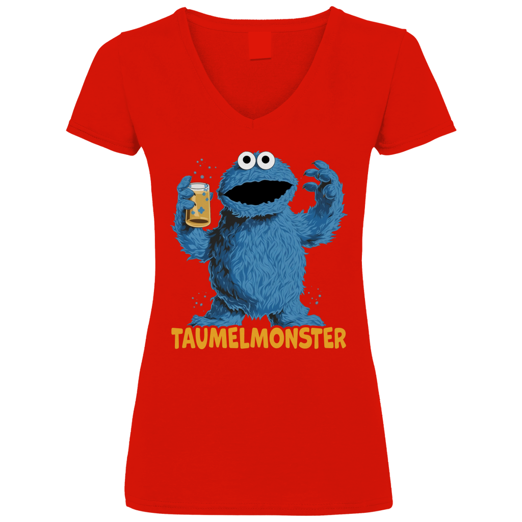 Sesamstraße - Taumel Krümelmonster - V-Neck Damenshirt