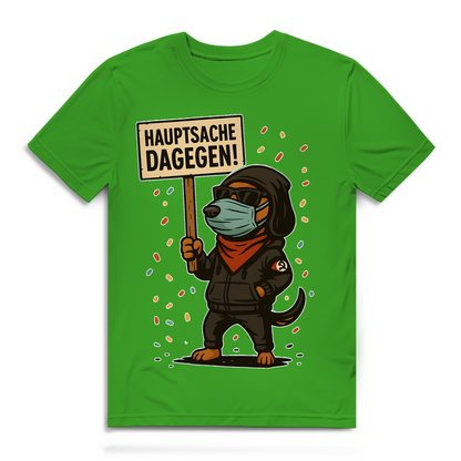 Hauptsache Dagegen Protest Dackel Hunde - Herren Premium Bio T-Shirt