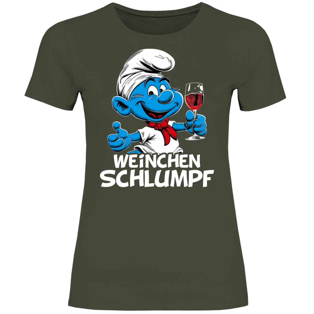 Weinchen Schlumpf Grafik - Damenshirt
