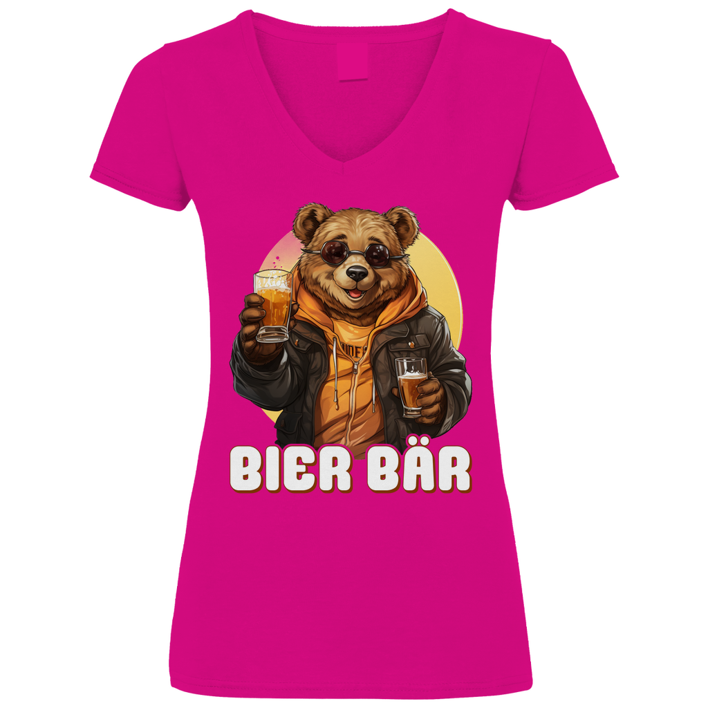 Bier Bär - V-Neck Damenshirt