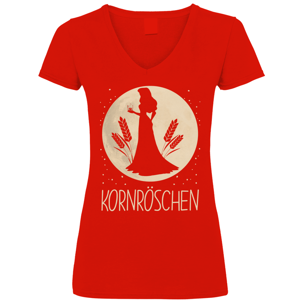 Mond Prinzessin - Kornröschen - V-Neck Damenshirt