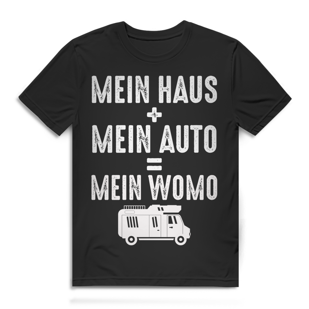 Mein Haus mein Auto gleich mein Womo Camping Shirt Wohnmobil Männer Geschenk Black