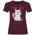 Lillet Katzi Katze - Damenshirt Burgundy