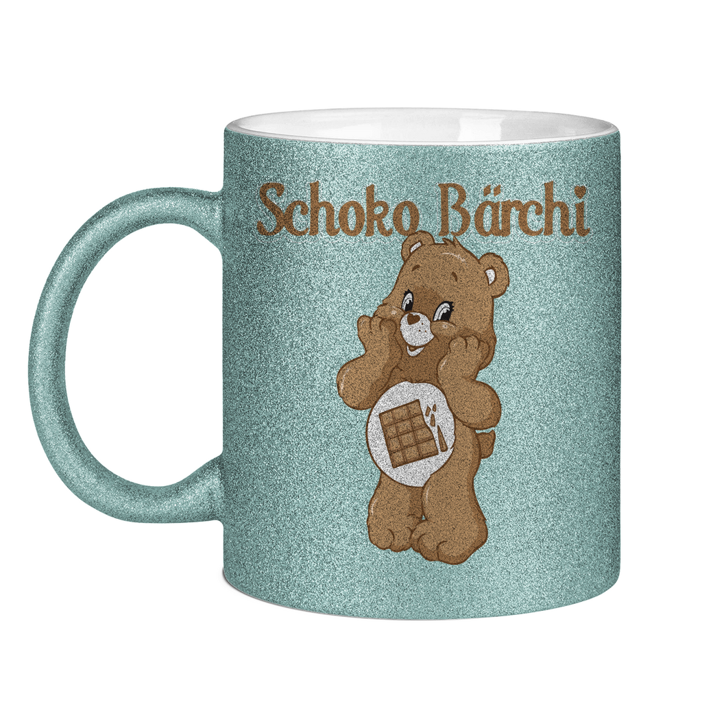 Schoko Bärchi - Glücksbärchi - Glitzertasse Light Blue Glitter One size
