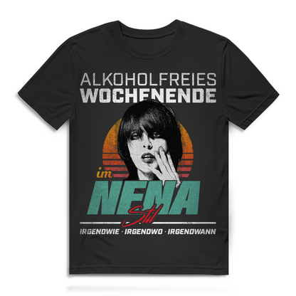 Retro Alkohol Shirt Herren – Alkoholfreies Wochenende Nena Stil Spaß Retro 80er Black