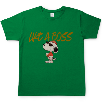 Peanuts Snoopy mit Bier Like a Boss - Herren Shirt
