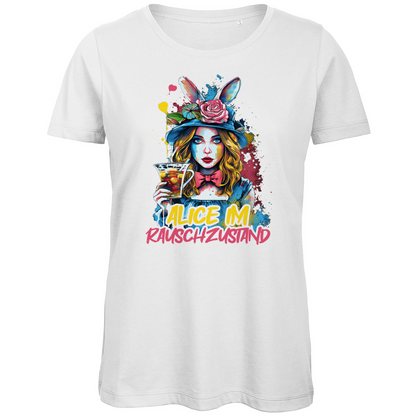 Alice im Rauschzustand Bunt - Damen Premium Bio T-Shirt White