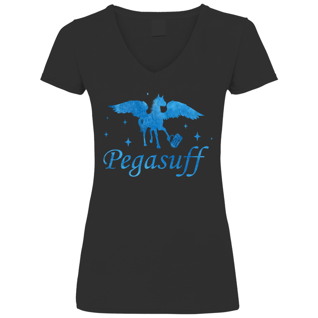 Pegasuff - Prinzessin Aquarell - V-Neck Damenshirt Black