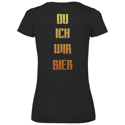 Strammsein Du Ich Wir Bier - V-Neck Damenshirt