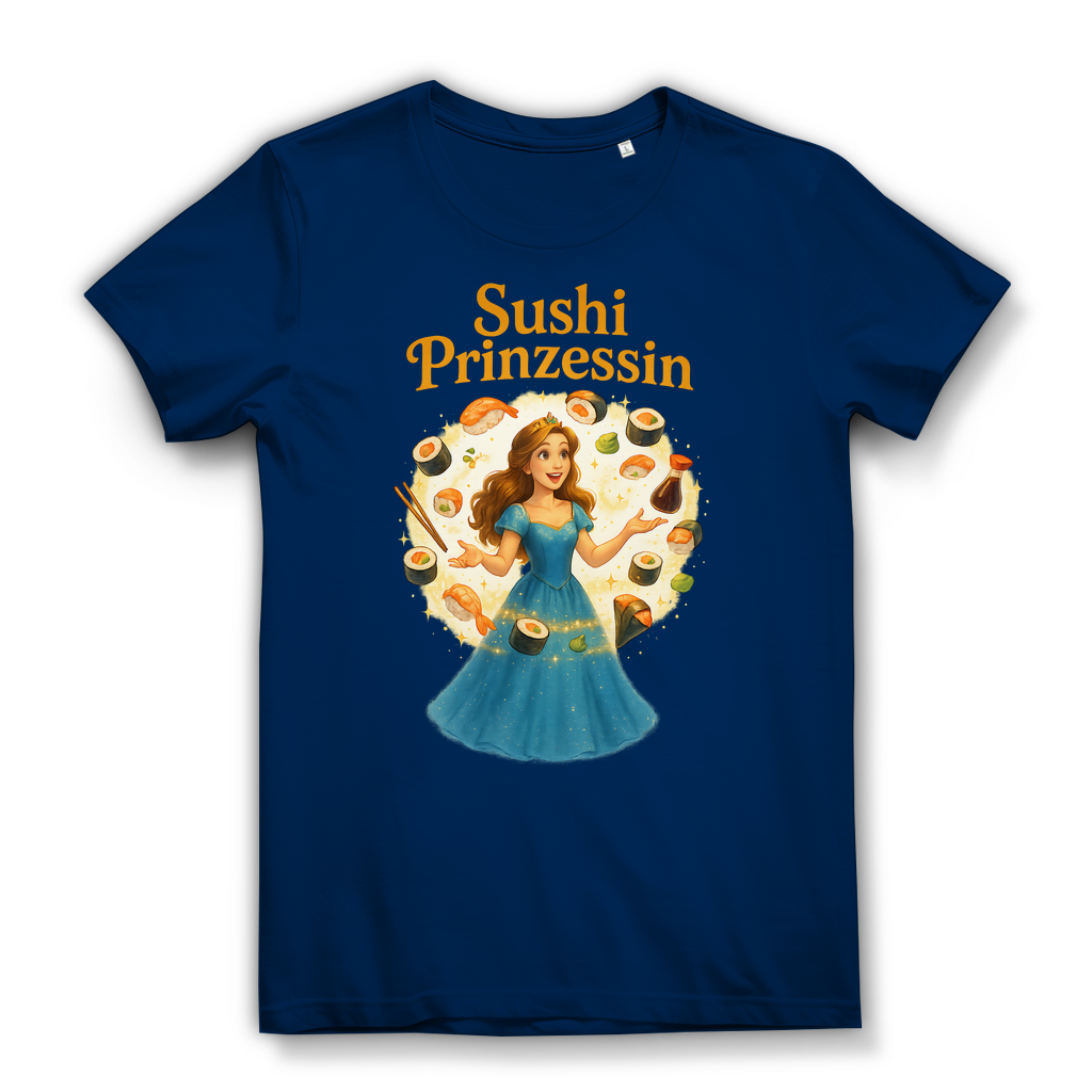 Sushi Prinzessin - Damen Premium Bio T-Shirt Navy