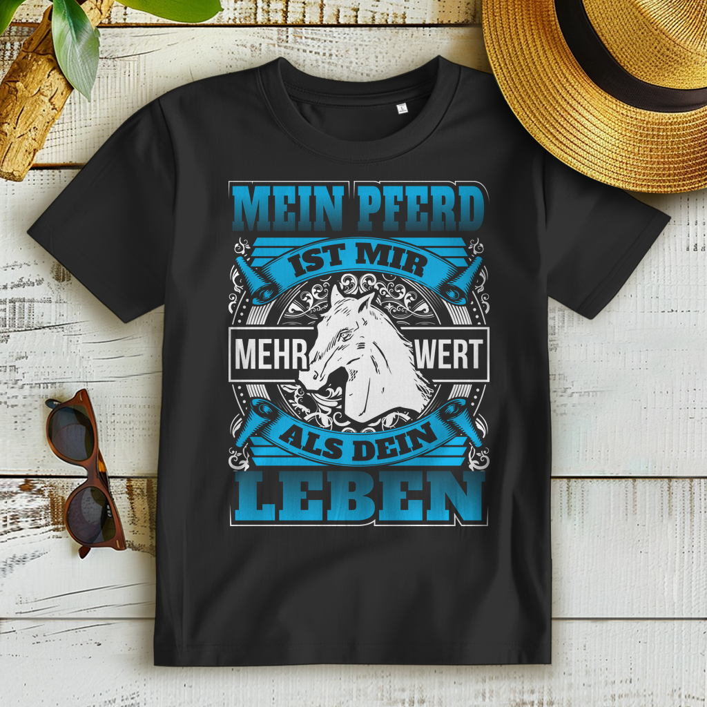 Lustiges Stallshirt für Pferdefans – Mein Pferd zählt mehr als dein Leben