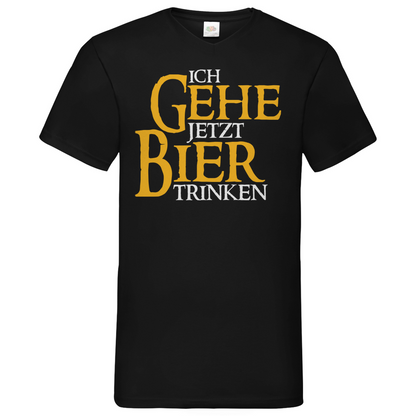 Ich gehe jetzt Bier trinken HDR - Beidseitiger Druck - Herren V-Neck Shirt