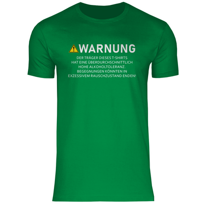 Warnung - Überdurchschnittliche Alkoholtoleranz - Herren Shirt Kelly Green