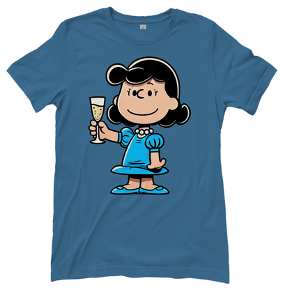 Lucy van Pelt mit Sekt -  Die Peanuts - Damenshirt