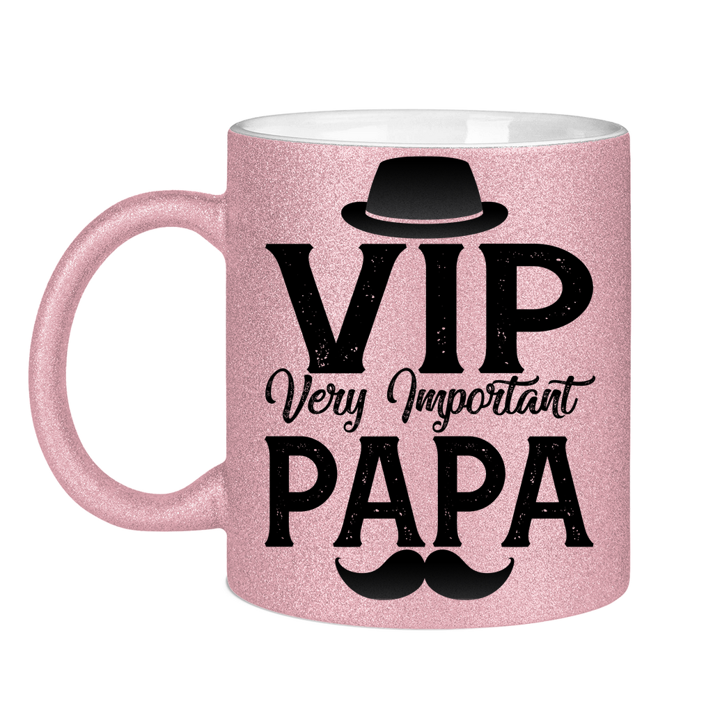 VIP very important Papa - Glitzertasse Pink Glitter One size
