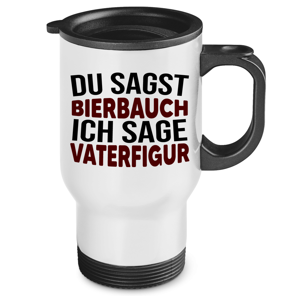 Du sagst Bierbauch ich sage Vaterfigur - Edelstahl-Thermobecher White One size