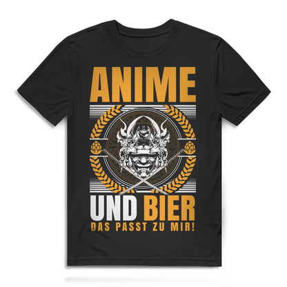 Samurai Anime Shirt für Männer – Anime und Bier das passt zu mir Motiv