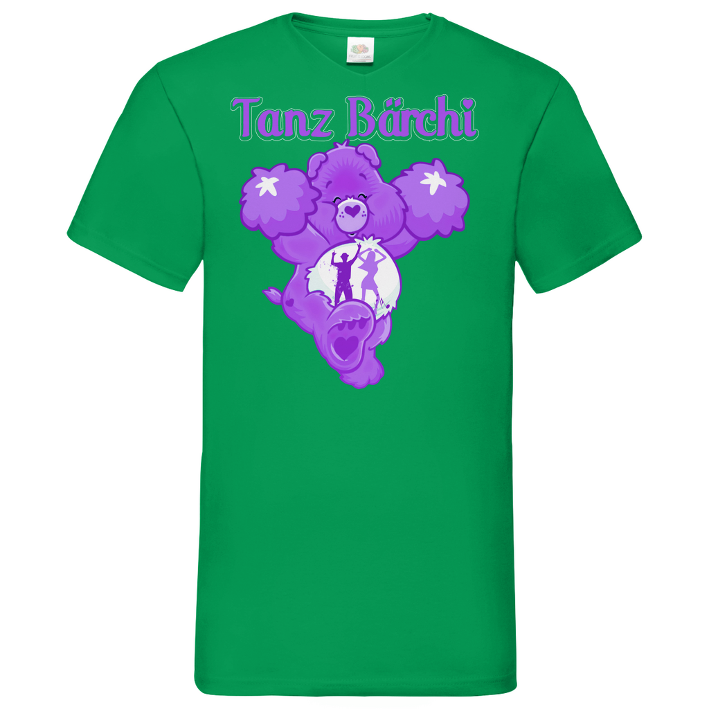 Tanz Bärchi - Glücksbärchi - Herren V-Neck Shirt Kelly Green