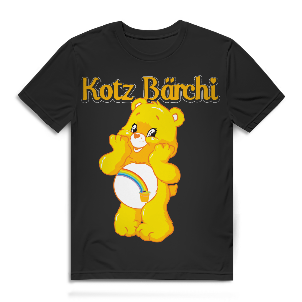 Herren T-Shirt Kotz Bärchi Glücksbärchi Shirt Bio Baumwolle Black