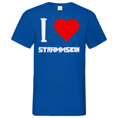I love Strammsein - Herren V-Neck Shirt Royal Blue