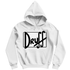 Herren Hoodie druﬀ – Bold Retro Logo Design im Cartoon-Style Arctic White