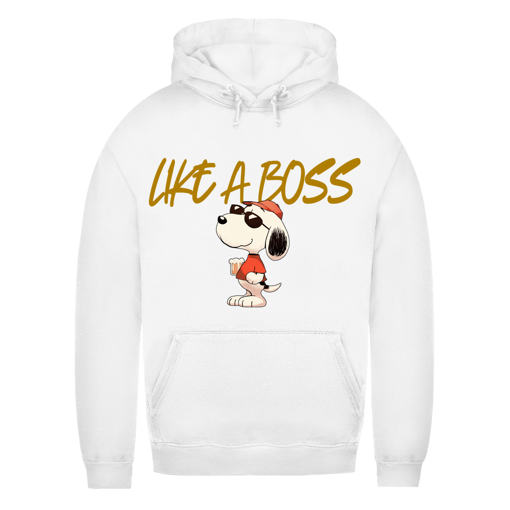 Peanuts Snoopy mit Bier Like a Boss - Damen Hoodie Arctic White