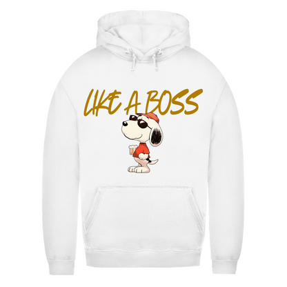 Peanuts Snoopy mit Bier Like a Boss - Damen Hoodie Arctic White