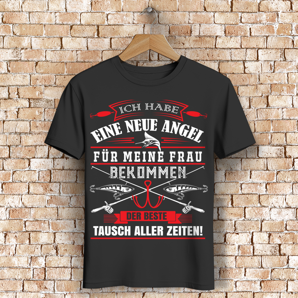 Angelshirt Männer – Neue Angel für Frau bekommen – Lustiges Funshirt