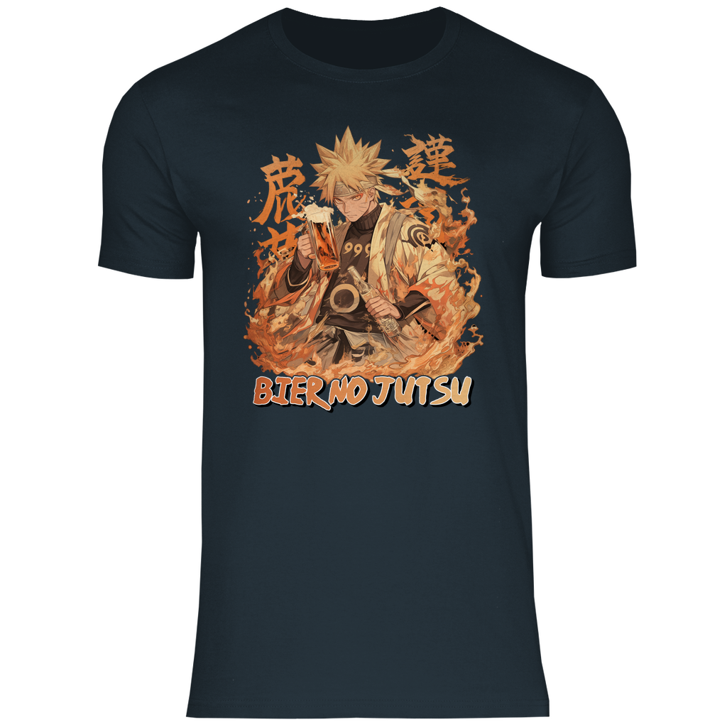 Naruto Bier no Jutsu - Herren Shirt Dark Grey Solid