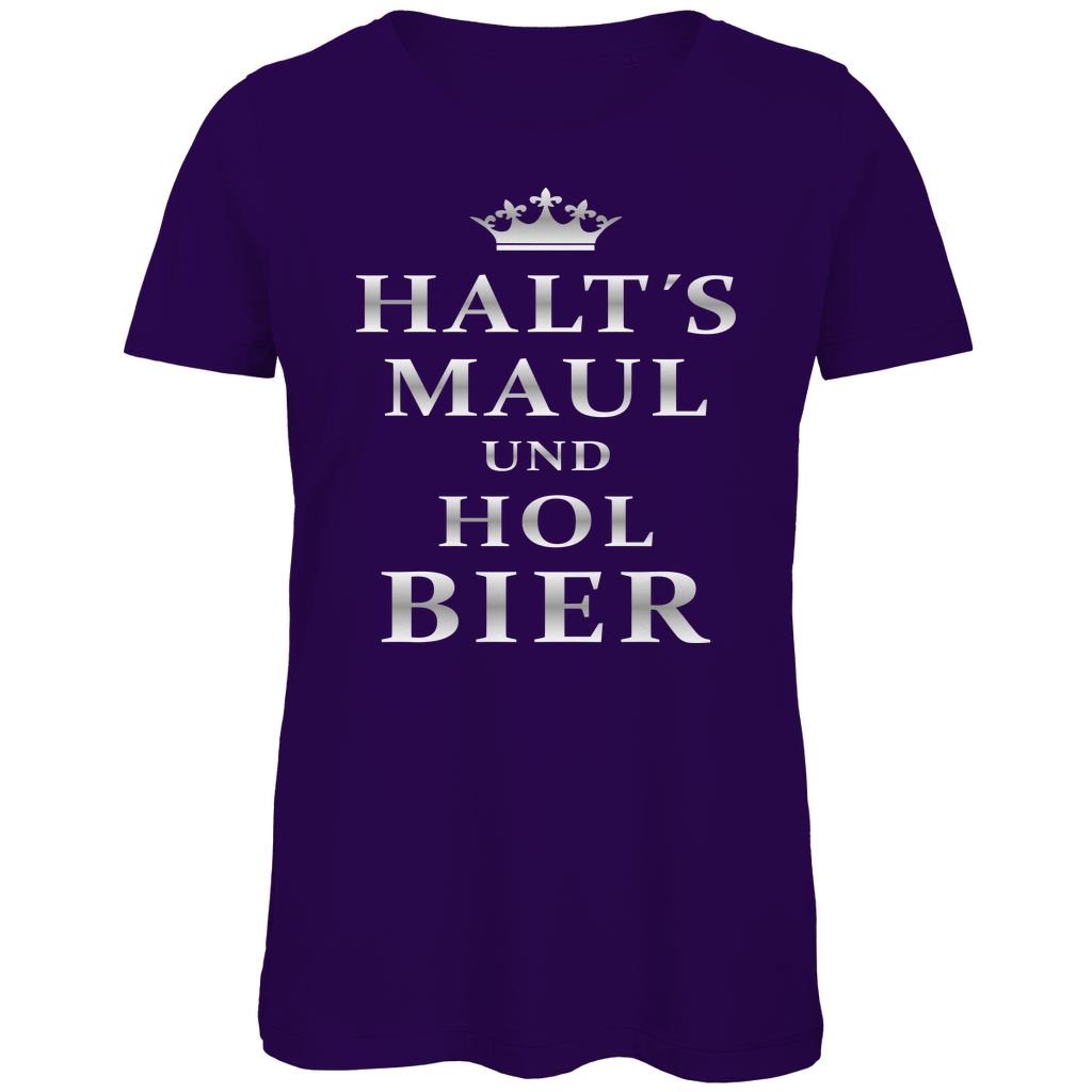 Halt´s Maul und hol Bier - Damen Premium Bio T-Shirt Urban Purple