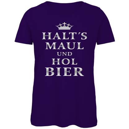 Halt´s Maul und hol Bier - Damen Premium Bio T-Shirt Urban Purple