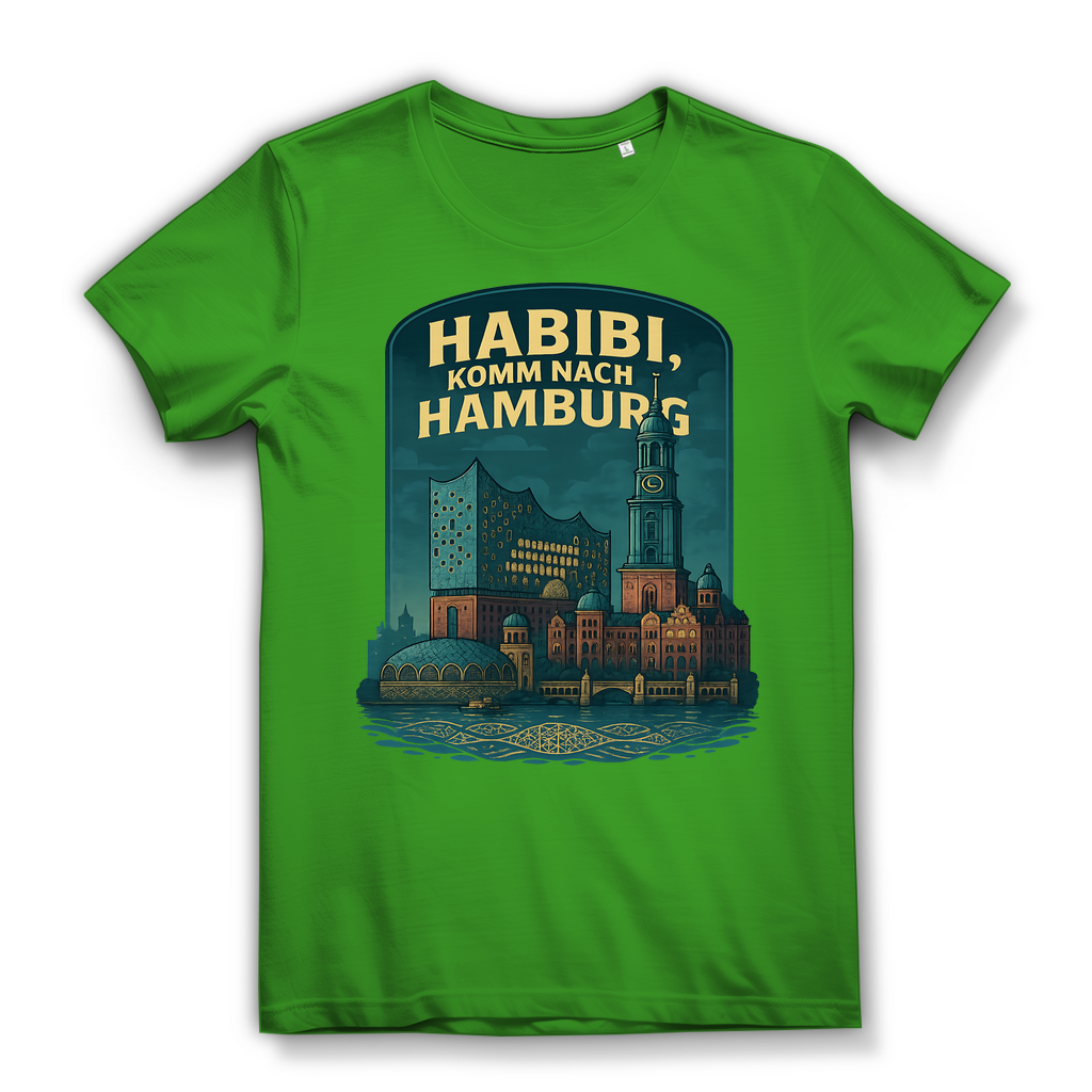Habibi komm nach Hamburg - Damen Premium Bio T-Shirt Real Green