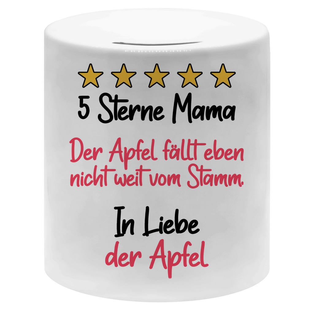 5 Sterne Mama in liebe der Apfel - Sparbüchse Money Box