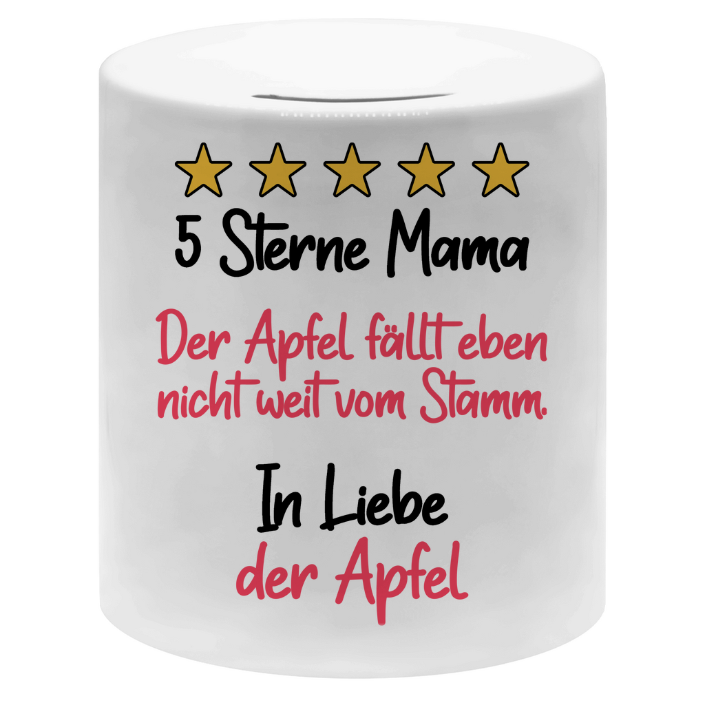 5 Sterne Mama in liebe der Apfel - Sparbüchse Money Box White One size