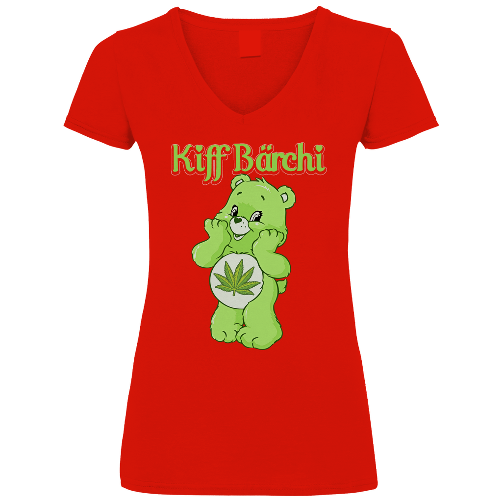 Kiff Bärchi - Glücksbärchi - V-Neck Damenshirt