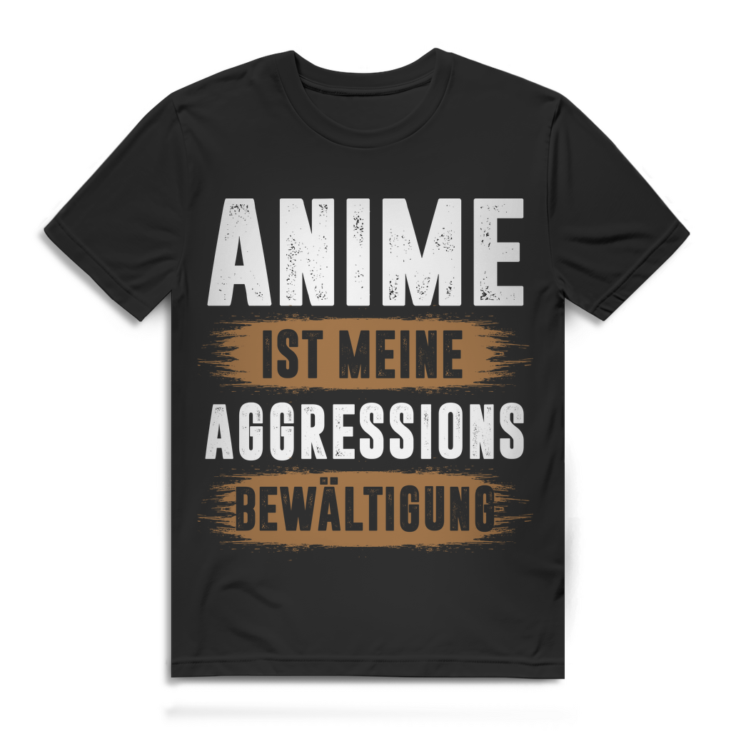 Herren T-Shirt Anime ist meine Aggressionsbewältigung Black