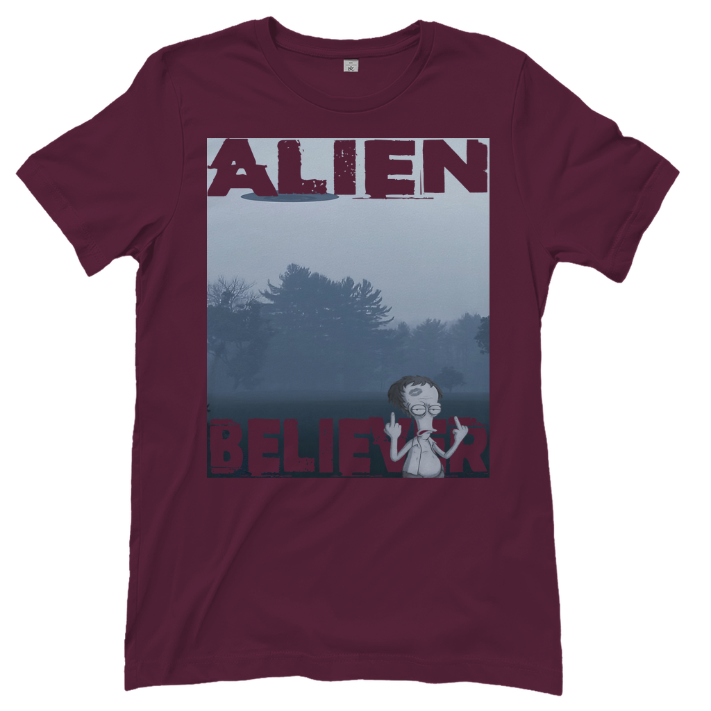 Alien Believer Roger - Damen T-Shirt Burgundy
