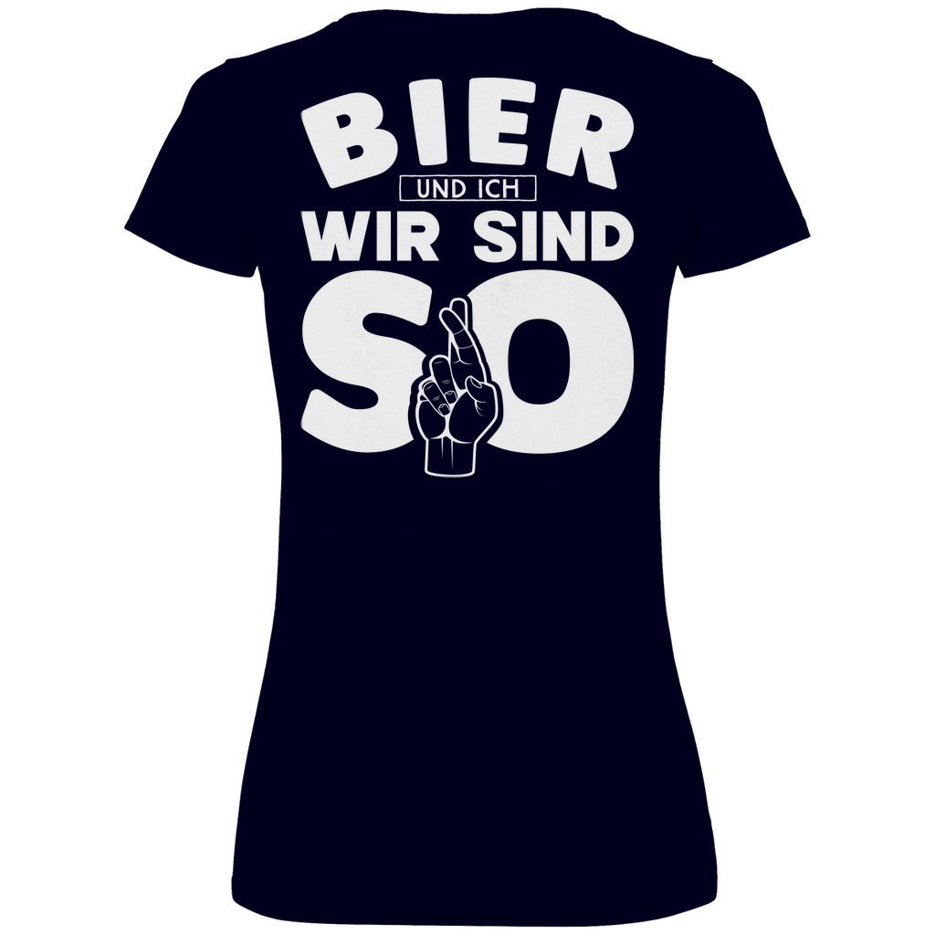 Bier und ich wir sind so - V-Neck Damenshirt