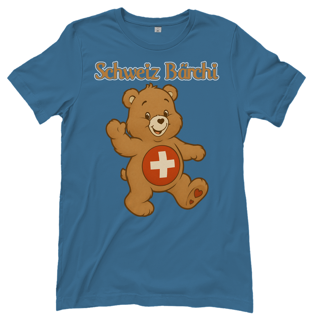 Schweiz Bärchi - Glücksbärchi - Damen T-Shirt Stone Blue