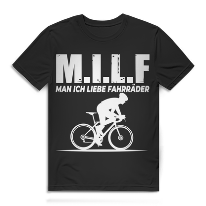 Lustiges Herren Bio T-Shirt M.I.L.F Man ich liebe Fahrräder Fahrrad MTB Fun