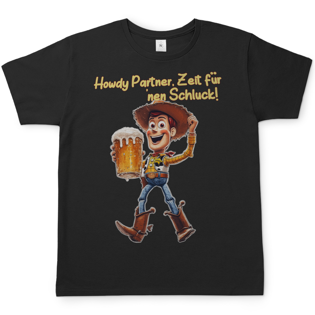 Howdy Partner Zeit für nen Schluck - Woody Toy Story - Herren Shirt Black